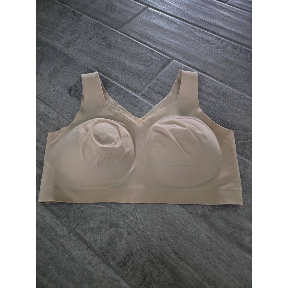 Evelyn & Bobbie Defy Bra Mesh Wireless Bralette Beige XL EB Core Seamless